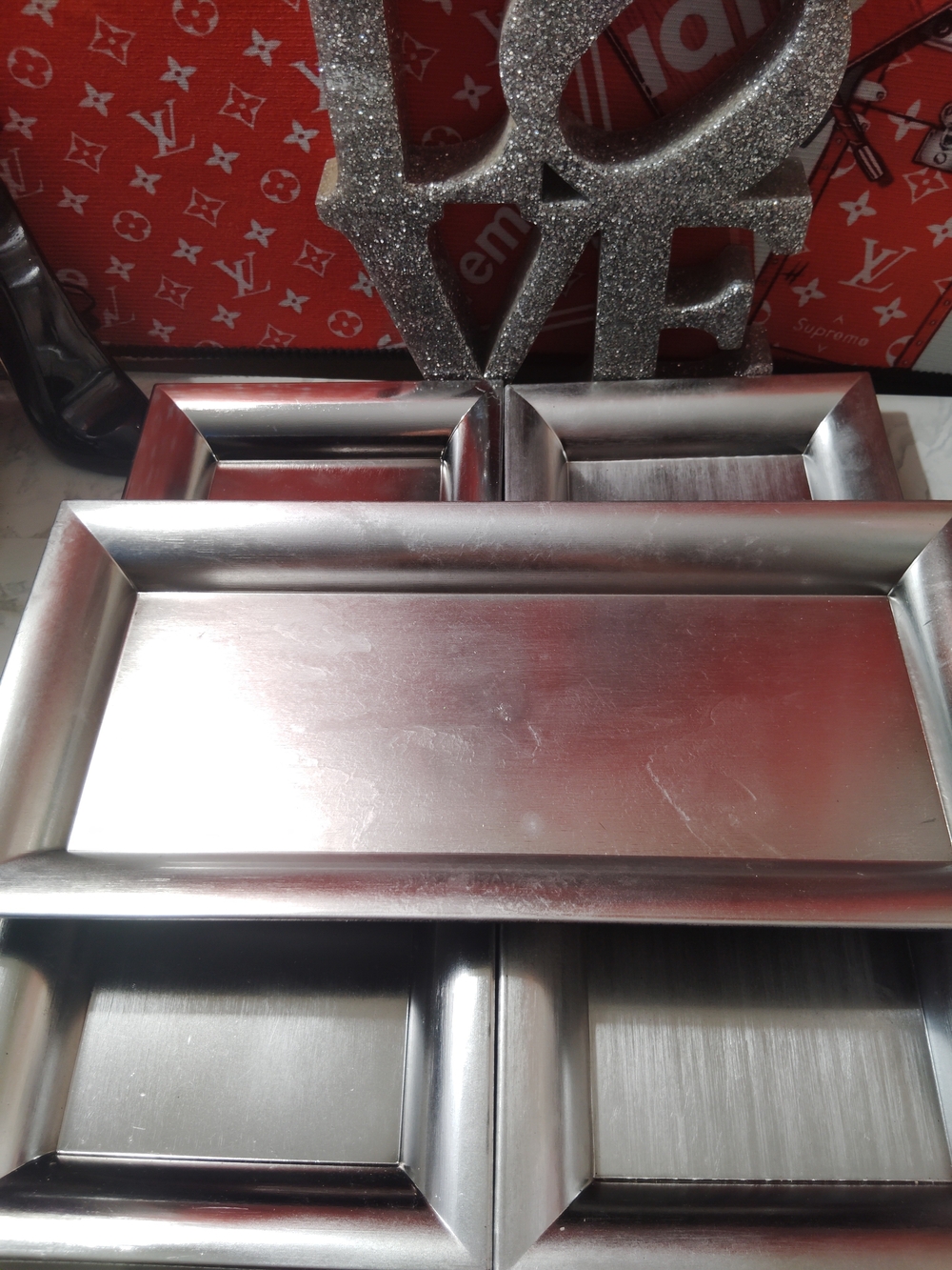 Silver Decorative Rectangular Tray